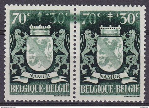 Entiers postaux - Belgique - paire N°719 ** 70c+30c Namur 1945 ...
