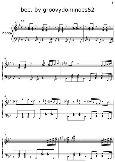 bee. by groovydominoes52 - Sheet music for Piano