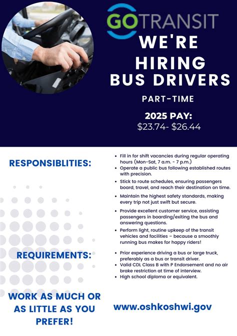 Apply today to be a Part-Time City Bus Driver! Work as often as you ...