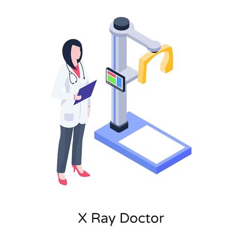 X Ray Doctor Illustration Dans La Conception Isométrique | Vecteur Premium