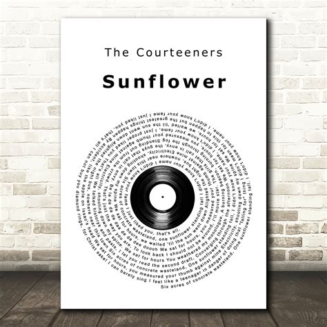 The Courteeners Sunflower Vinyl Record Decorative Wall Art Gift Song ...
