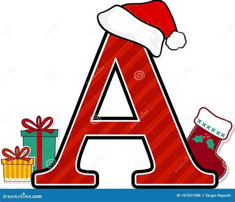 Capital Letter a with Christmas Design Elements Stock Vector ...