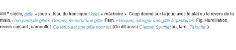 Gifle : La définition