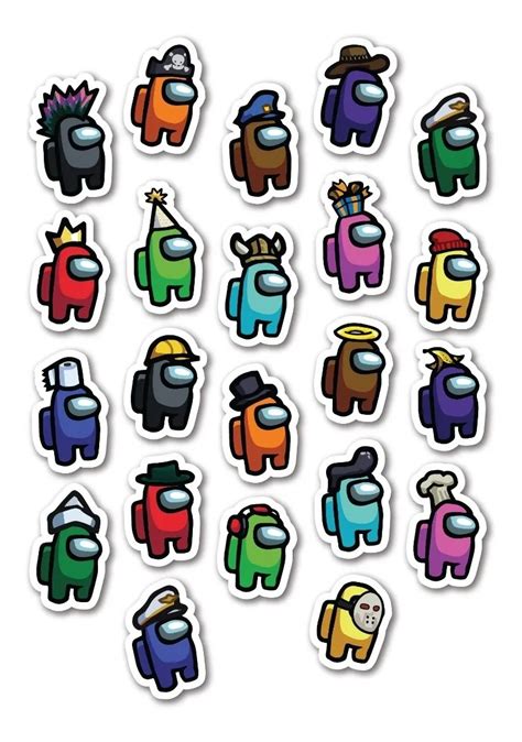 Stickers Among Us X22 Calcos 4 Cm Alto | MercadoLibre 📦 en 2025 ...