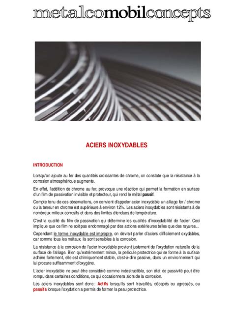 (PDF) ACIERS INOXYDABLES