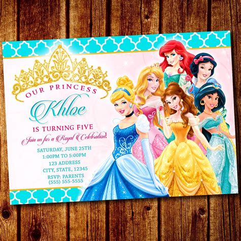 Princess party, Princess Invitation, Disney Princess Party, 1st ...