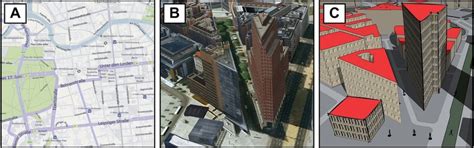 Comparison between (A) digital 2D maps and virtual 3D city models ...