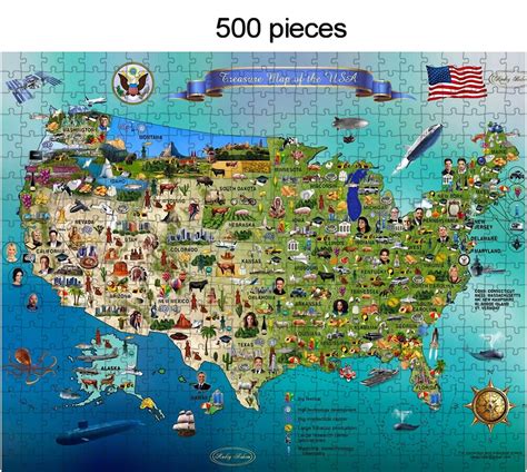 Usa Map Jigsaw Puzzle Educational Game for Children and Adult, Board ...