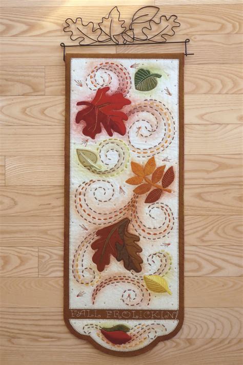 Wool applique wall hanging for Autumn. Fall Frolickin' Quilt Pattern ...