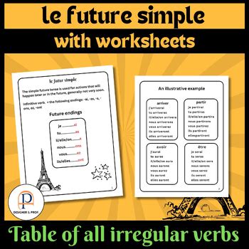 le futur simple - French future tense with worksheets by Designer and Prof
