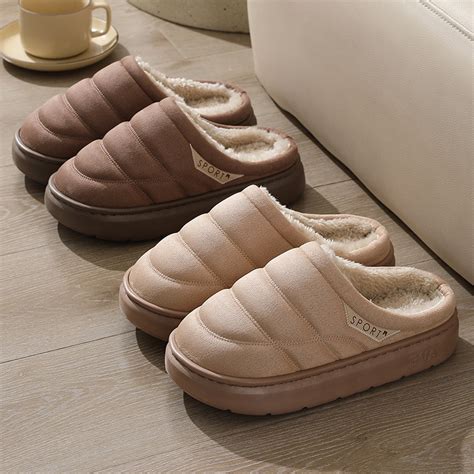 Fashion Solid Plush Slipper Winter Warm Indoor Floor Bedroom Home ...