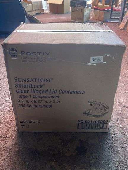Box Sensation Clear Hinged Lid Containers - Sierra Auction Management Inc