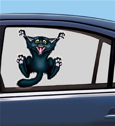 Pack of 12 Black Crazy Cat Car Window Cling Halloween Decorations ...