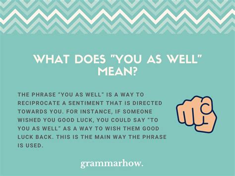 You As Well - Meaning, Examples & Synonyms