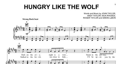 Hungry Like The Wolf (Piano, Vocal & Guitar Chords (Right-Hand Melody))