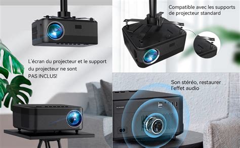 【LED 20000LM, 600 ASIN】 SUREWHEEL Vidéoprojecteur 1080P Full HD Soutien ...