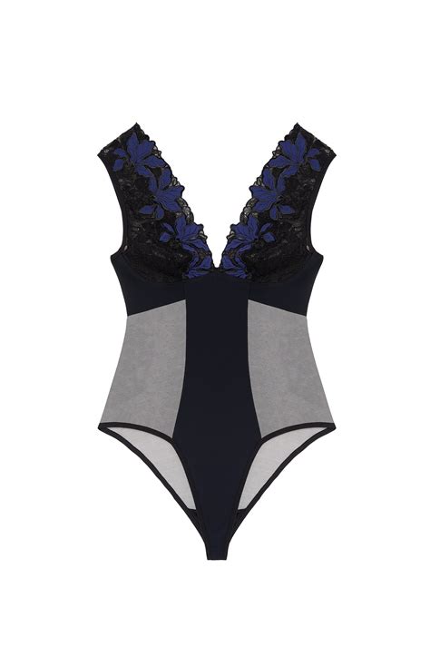 Bleuen - Body en Résille et Broderie Encre - Pain de Sucre