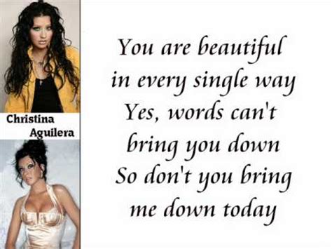 Christina Aguilera - Beautiful (Lyrics On Screen) - YouTube