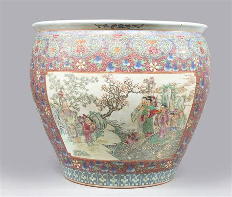 Large Chinese Famille Rose Fishbowl Planter
