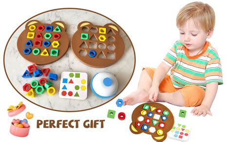 Shape Matching Game Baby Sensory Toys,Board Game Puzzles for 3 Year ...