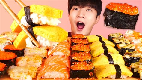 ENG SUB)Colorful! Assorted Sushi(Salmon,Shrimp) Eat Mukbang🍣Korean Seafood ASMR 후니 Hoony Eatingsound