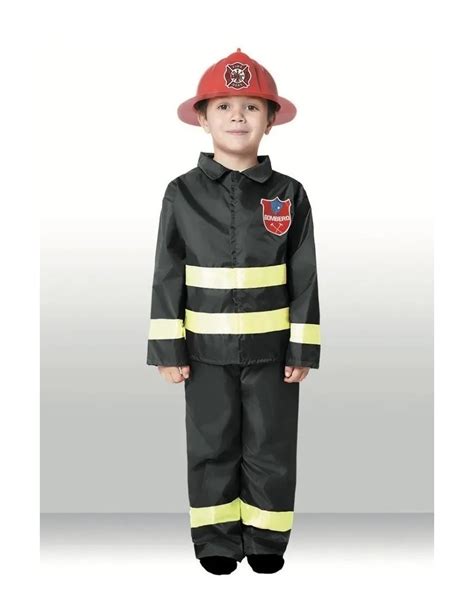 Disfraz Bombero Negro Para Niño - Talle 2 - Cotillón Chirimbolos