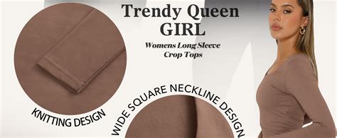 Trendy Queen Womens Long Sleeve Shirts Crop Tops Basic Double Layering ...