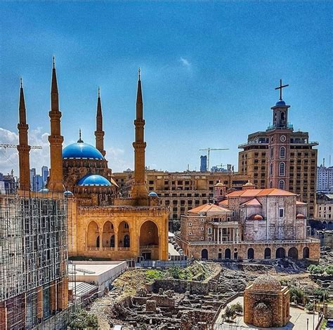 downtown beirut lebanon beyrouth liban revolution mosque church st ...
