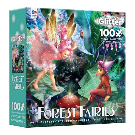 Ceaco 100-Piece Kids Forest Fairies Glitter Fairy, Elf & Mice ...