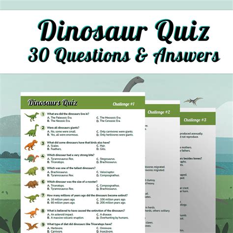 Dinosaur Trivia | Dinosaur Party Game for Adults & Children | 30 ...