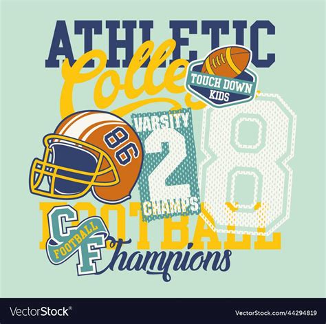 Cute College Vector Images Over 19 000 Retro Logotype Football