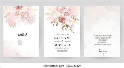 Floral Palm Pastel Invitation Stock Vectors And Vector Art