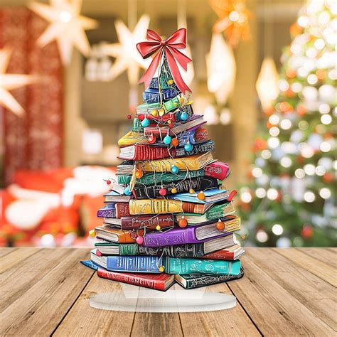 Your Holiday Book Christmas Tree Sign Inspirational Desktop Ornaments B