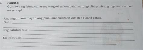 V Panuto Gumawa Ng Isang Sanaysay Tungkol StudyX