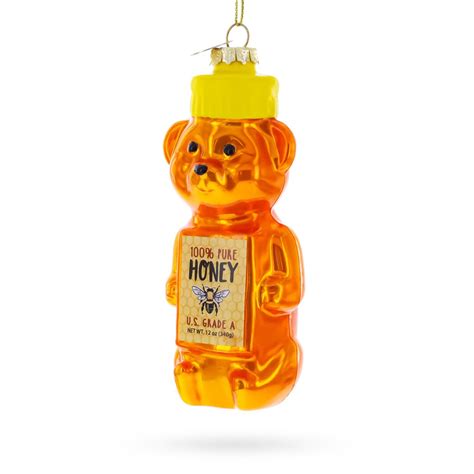 Honey Bear Bottle Blown Glass Christmas Ornament Etsy