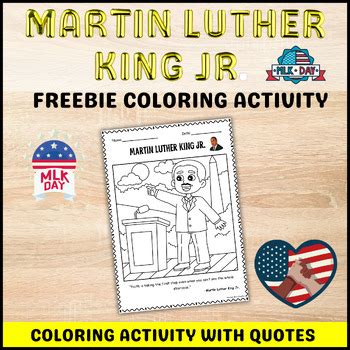 Martin Luther King Jr Day Coloring Activity With Quote 2025 FREEBIE