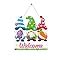 Amazon Happy Easter Door Sign Cute Bunny Eggs Gnomes Welcome Sign