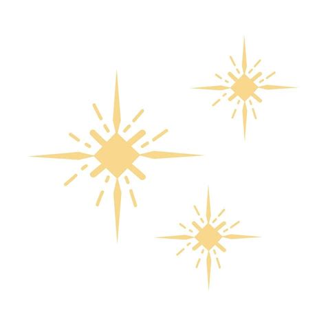 Three Yellow Sunbursts On A White Background