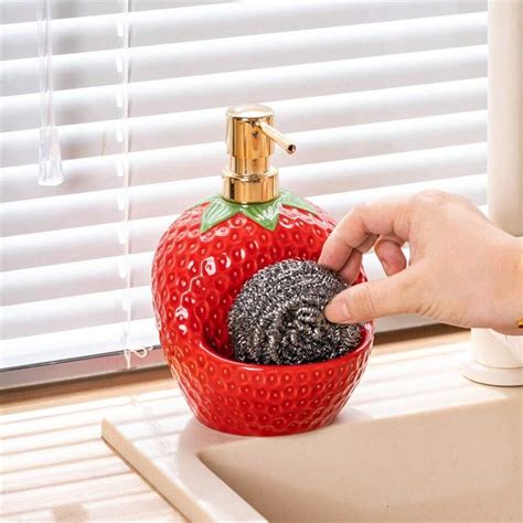 Kitchen Dishwashing Liquid Dispenser Bottle Bathroom Ceramic Liquid