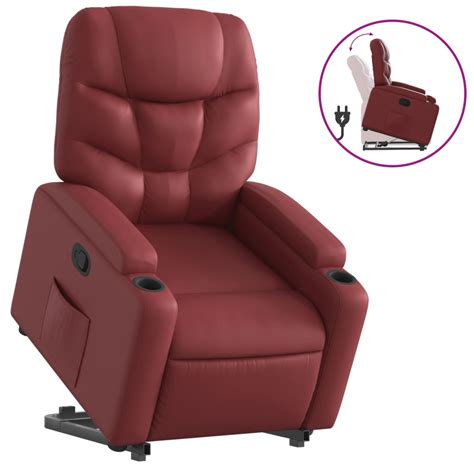 Fauteuil Releveur Inclinable En Simili Cuir Rouge Leroy Merlin