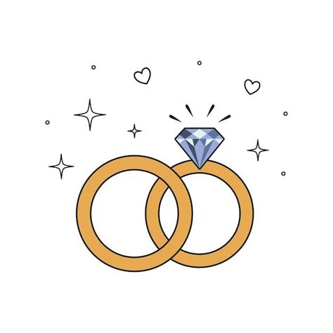 Wedding Rings Icon Premium Vector