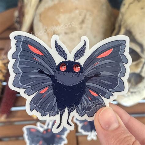 Cute Mothman Sticker Cryptid Creature Decal Spooky Cute Vinyl Occult