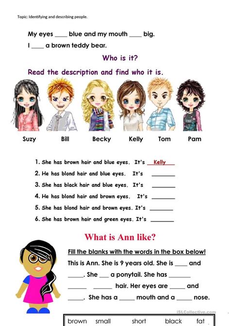 Describing People English Esl Worksheets For Distance Learning And