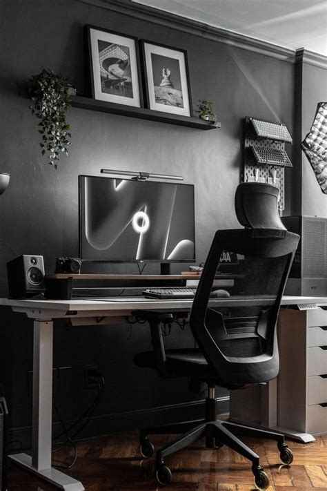 Setup Minimalist Home Office Home Office Setup Black Walls Bedroom