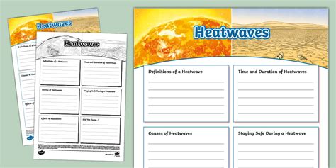 Heatwaves Fact File Template Twinkl Weather Teacher Made