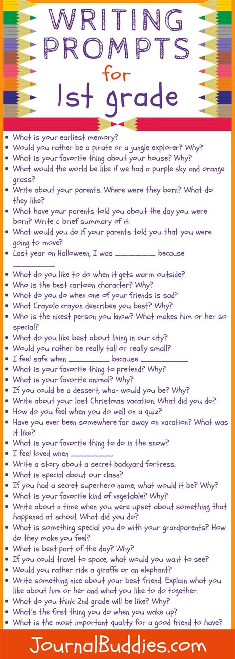 Journal Writing Prompts For Rd Graders