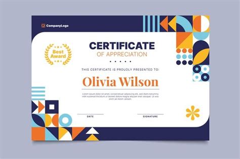 Free Vector Flat Modern Certificate Template