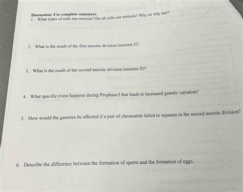 Solved Discussion Use Complete Sentences What Types Of Cells Use