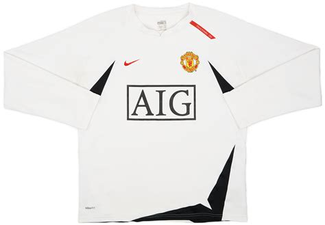 2007 08 Manchester United Nike L S Training Shirt 9 10 M