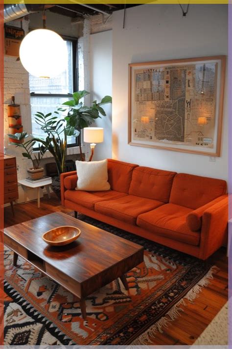 Cheese Dip For Pretzels Mid Century Modern Living Room Red Living